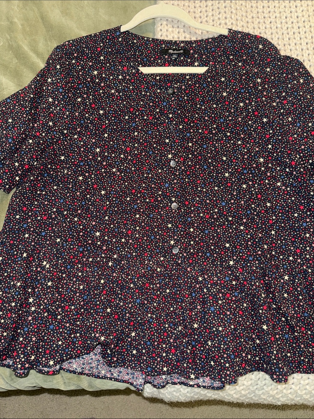 Studio Ruffle-Hem Top in Starry Night